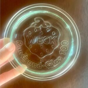Weck Rundrand-Glas 100 4" Canning Jar Lids Strawberry Germany